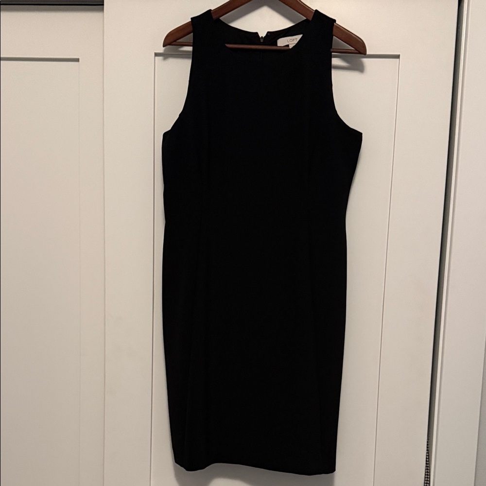 LOFT Classic Black Sleeveless Shift Dress